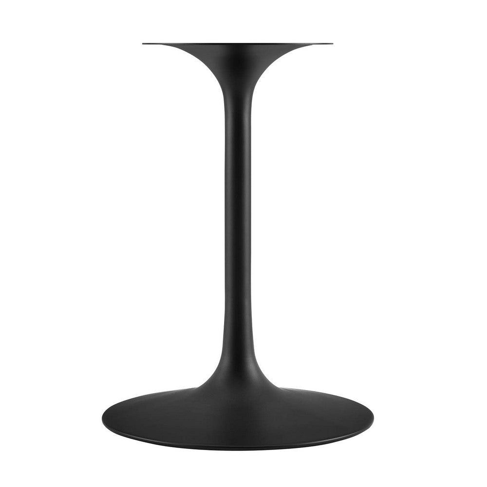 Modway Lippa 36’’ Round Artificial Dining Table with Tapered Metal Base Black Travertine MDY-EEI-6750-BLK-TRA