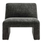 Modway Amita Chenille Upholstered Oversized Accent Lounge Carbon Black – Plush Comfy Slipper Ideal Armless Sofa Corner Chair for Reading