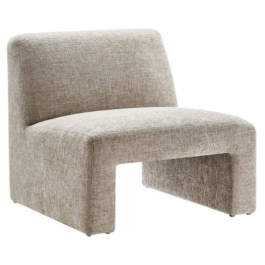 Modway Amita Chenille Upholstered Oversized Accent Lounge Khaki – Plush, Comfy Slipper, Ideal, Armless Sofa Corner Chair for Reading Nook or Living Room Furniture