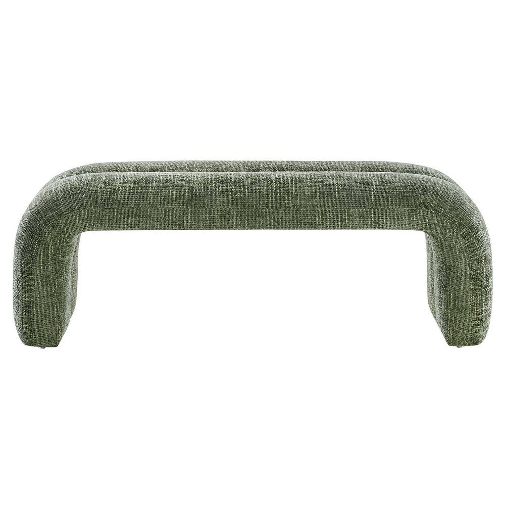 Modway Dax 50.5’’ Upholstered Accent Basil-Versatile Ottoman Ideal as an End of Bed Hallway Sitting Cozy Modern Entryway Bench