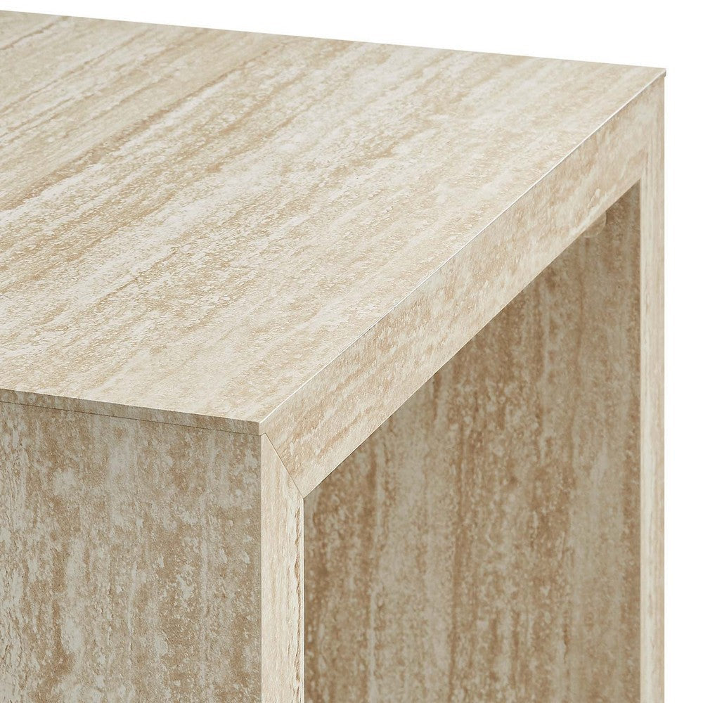 Mirella Faux Travertine Side Table - No Shipping Charges MDY-EEI-6772-TRA