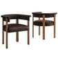 Imogen Performance Velvet Barrel Dining Chairs - Set of 2 - No Shipping Charges MDY-EEI-6775-ALA-DBR