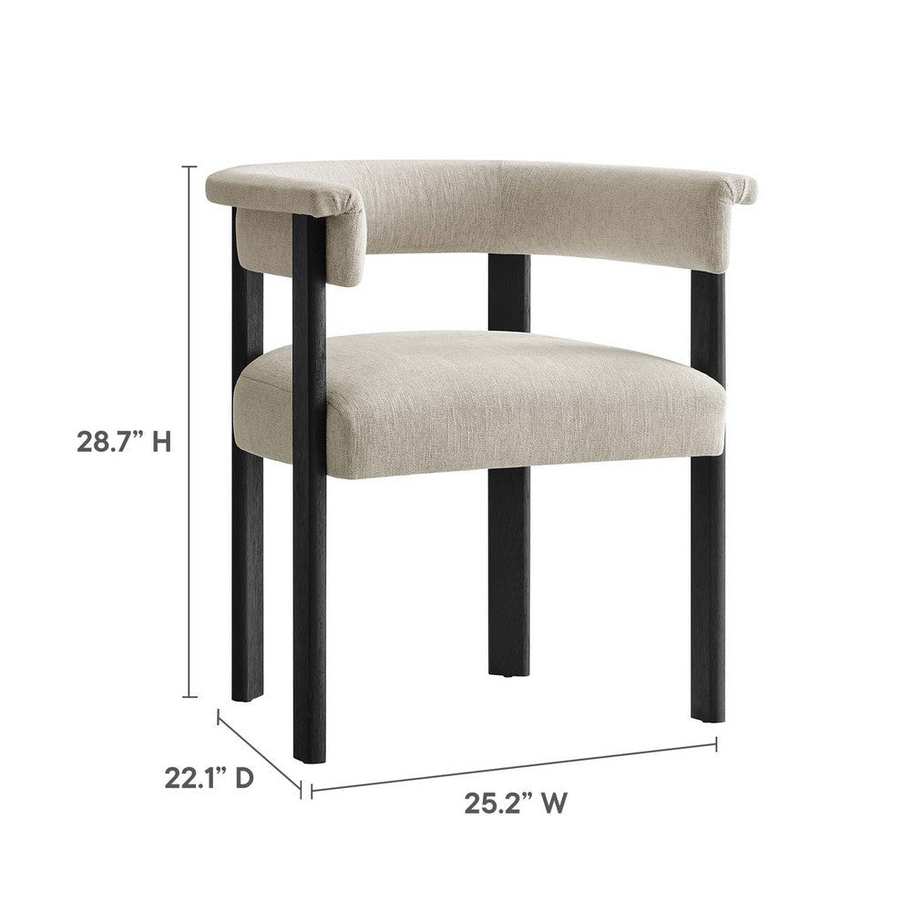 Modway Imogen Dining Chairs Heathered Weave Ivory Black MDY-EEI-6776-HEI-BLK