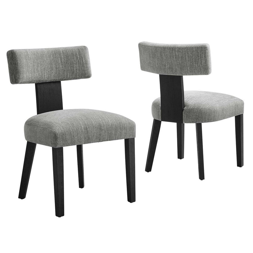 Modway Nalani Dining Chairs, Heathered Weave Gray Black