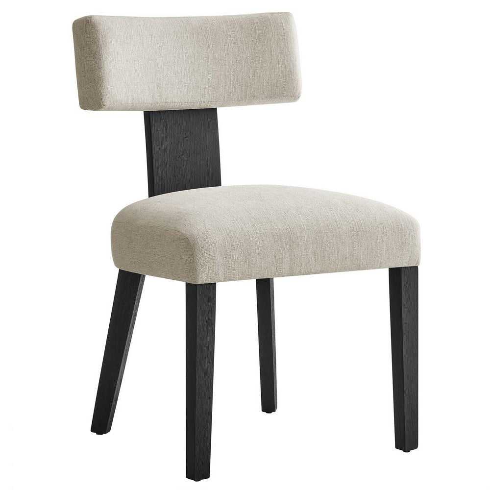 Modway Nalani Dining Chairs Heathered Weave Ivory Black MDY-EEI-6777-HEI-BLK