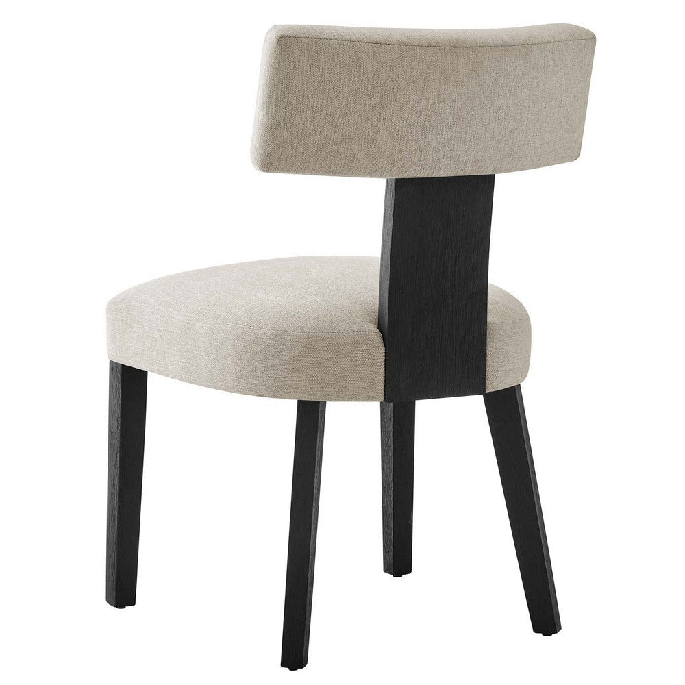 Modway Nalani Dining Chairs Heathered Weave Ivory Black MDY-EEI-6777-HEI-BLK