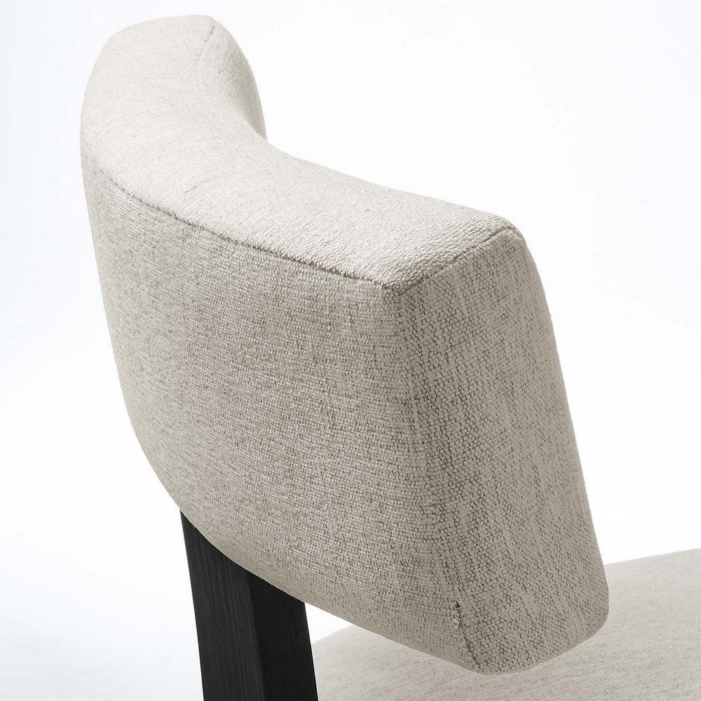 Modway Nalani Dining Chairs Heathered Weave Ivory Black MDY-EEI-6777-HEI-BLK