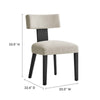 Modway Nalani Dining Chairs Heathered Weave Ivory Black MDY-EEI-6777-HEI-BLK