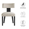 Modway Nalani Dining Chairs Heathered Weave Ivory Black MDY-EEI-6777-HEI-BLK