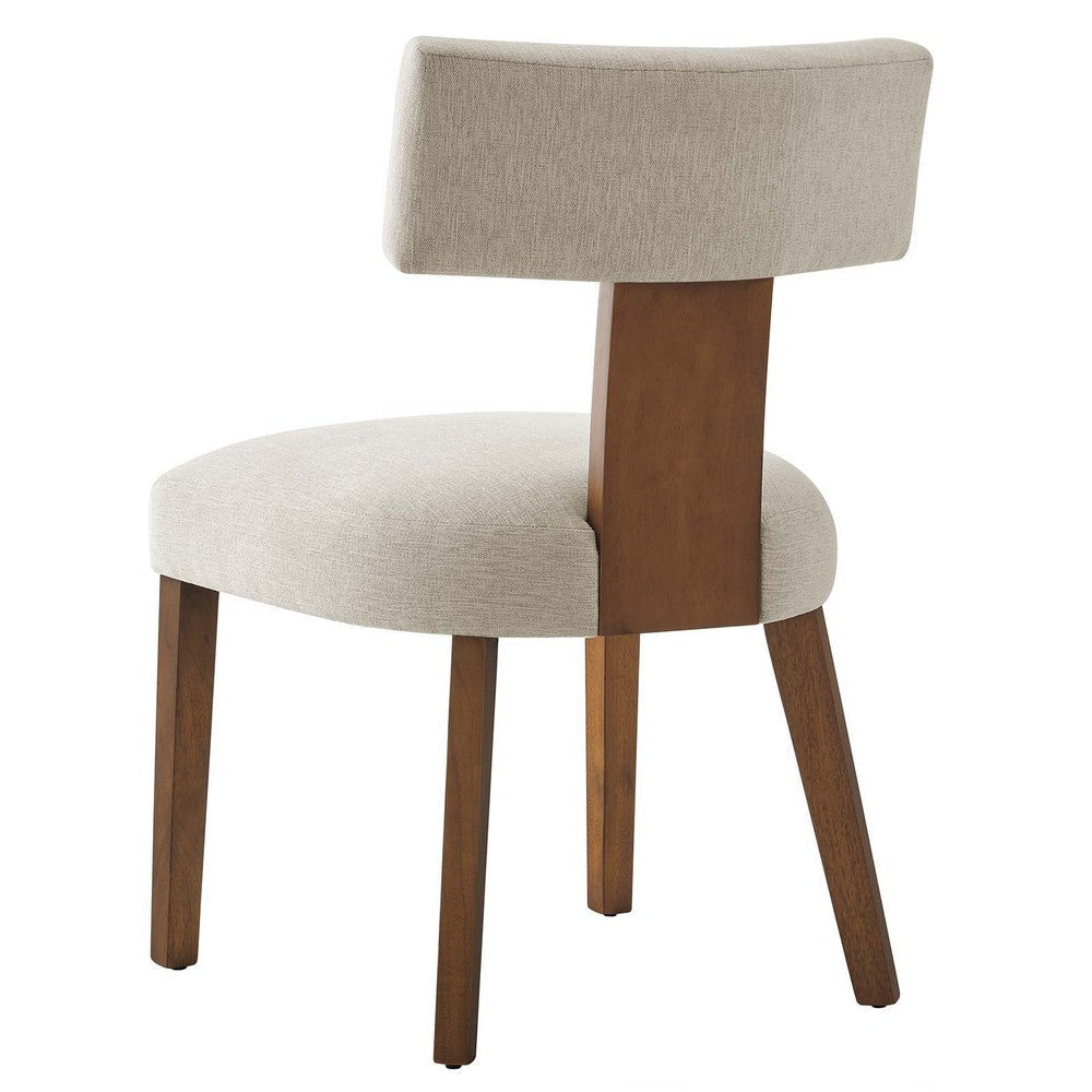 Modway Nalani Dining Chairs Heathered Weave Ivory Deep Brown MDY-EEI-6777-HEI-DBR