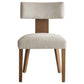 Modway Nalani Dining Chairs Heathered Weave Ivory Deep Brown MDY-EEI-6777-HEI-DBR