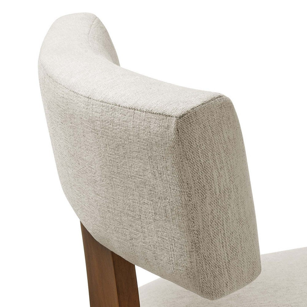 Modway Nalani Dining Chairs Heathered Weave Ivory Deep Brown MDY-EEI-6777-HEI-DBR