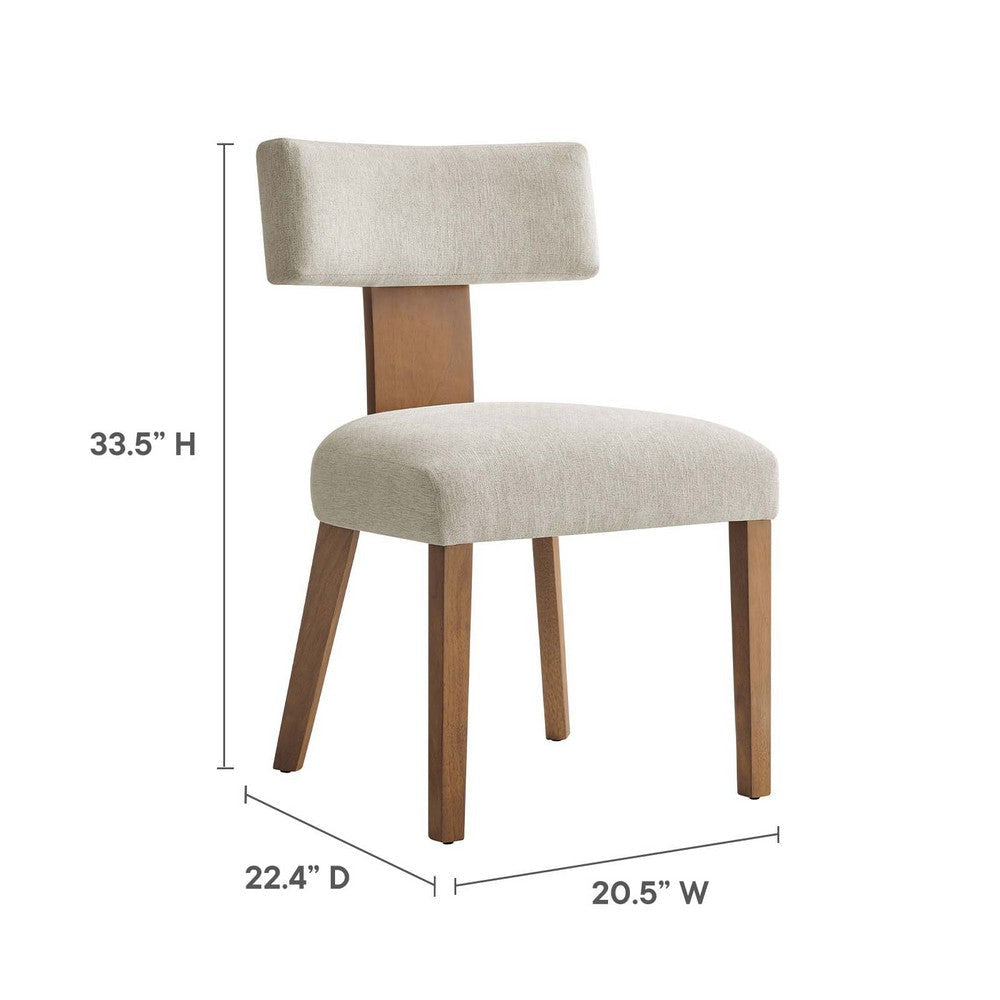 Modway Nalani Dining Chairs Heathered Weave Ivory Deep Brown MDY-EEI-6777-HEI-DBR