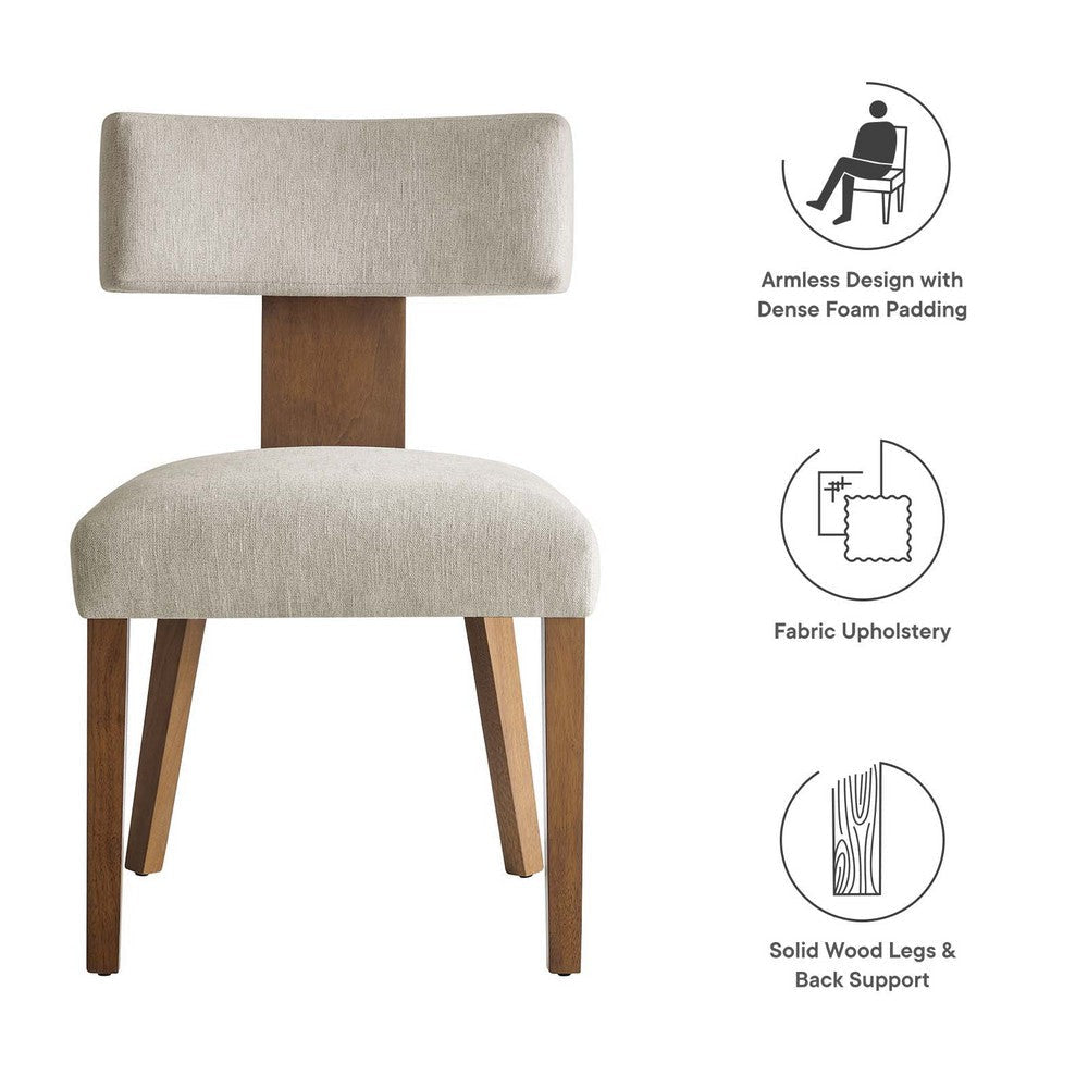 Modway Nalani Dining Chairs Heathered Weave Ivory Deep Brown MDY-EEI-6777-HEI-DBR