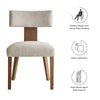 Modway Nalani Dining Chairs Heathered Weave Ivory Deep Brown MDY-EEI-6777-HEI-DBR