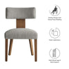 Modway Nalani Dining Chairs Heathered Weave Wheat Deep Brown MDY-EEI-6777-HEW-DBR