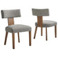 Modway Nalani Dining Chairs, Heathered Weave Wheat Deep Brown