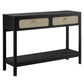 Modway Chaucer Modern Console Black with Wood Grain Finish, Ideal Entryway Table with Storage for Hallway or Living Room Décor