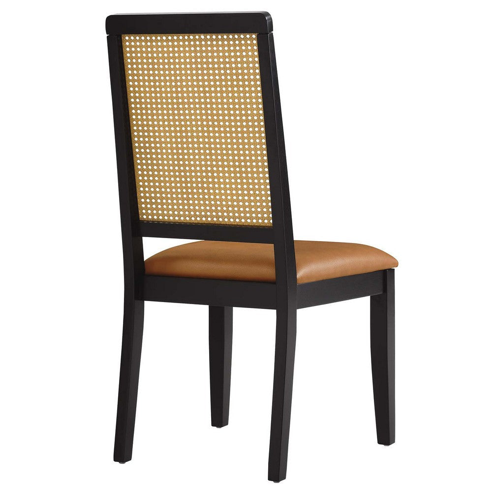 Modway Arlo Dining Chairs Black Natural Tan MDY-EEI-6802-BLK-NAT-TAN