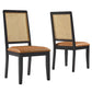 Modway Arlo Dining Chairs, Black Natural Tan