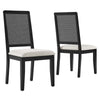 Modway Arlo Dining Chairs, Black Black Heathered Weave Ivory