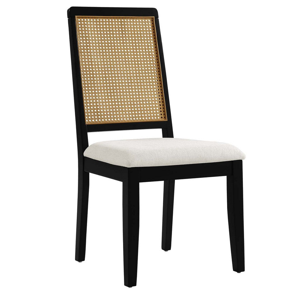 Modway Arlo Dining Chairs Black Natural Heathered Weave Ivory MDY-EEI-6803-BLK-NAT-HEI