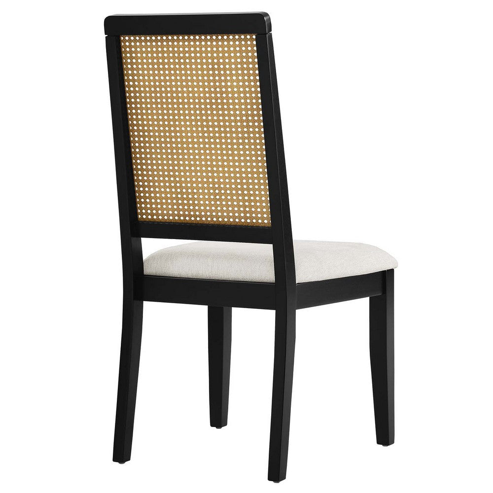 Modway Arlo Dining Chairs Black Natural Heathered Weave Ivory MDY-EEI-6803-BLK-NAT-HEI