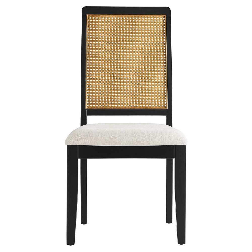 Modway Arlo Dining Chairs Black Natural Heathered Weave Ivory MDY-EEI-6803-BLK-NAT-HEI