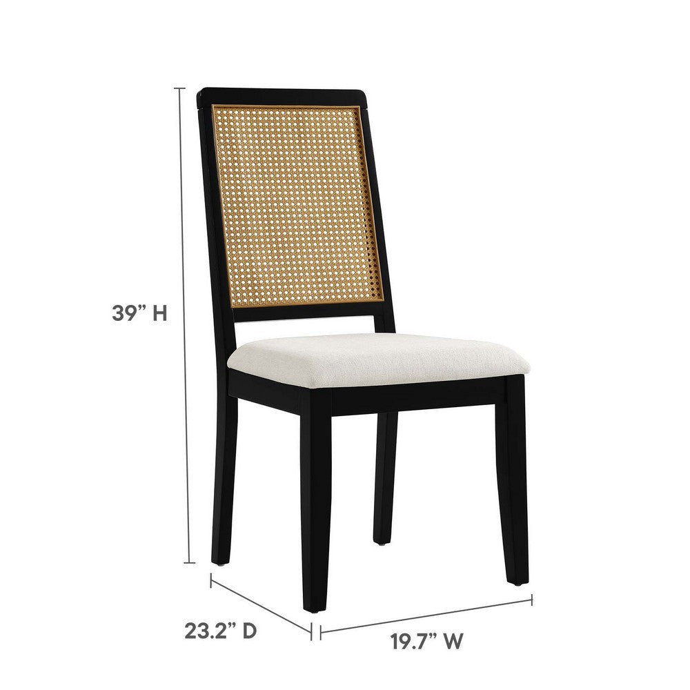 Modway Arlo Dining Chairs Black Natural Heathered Weave Ivory MDY-EEI-6803-BLK-NAT-HEI