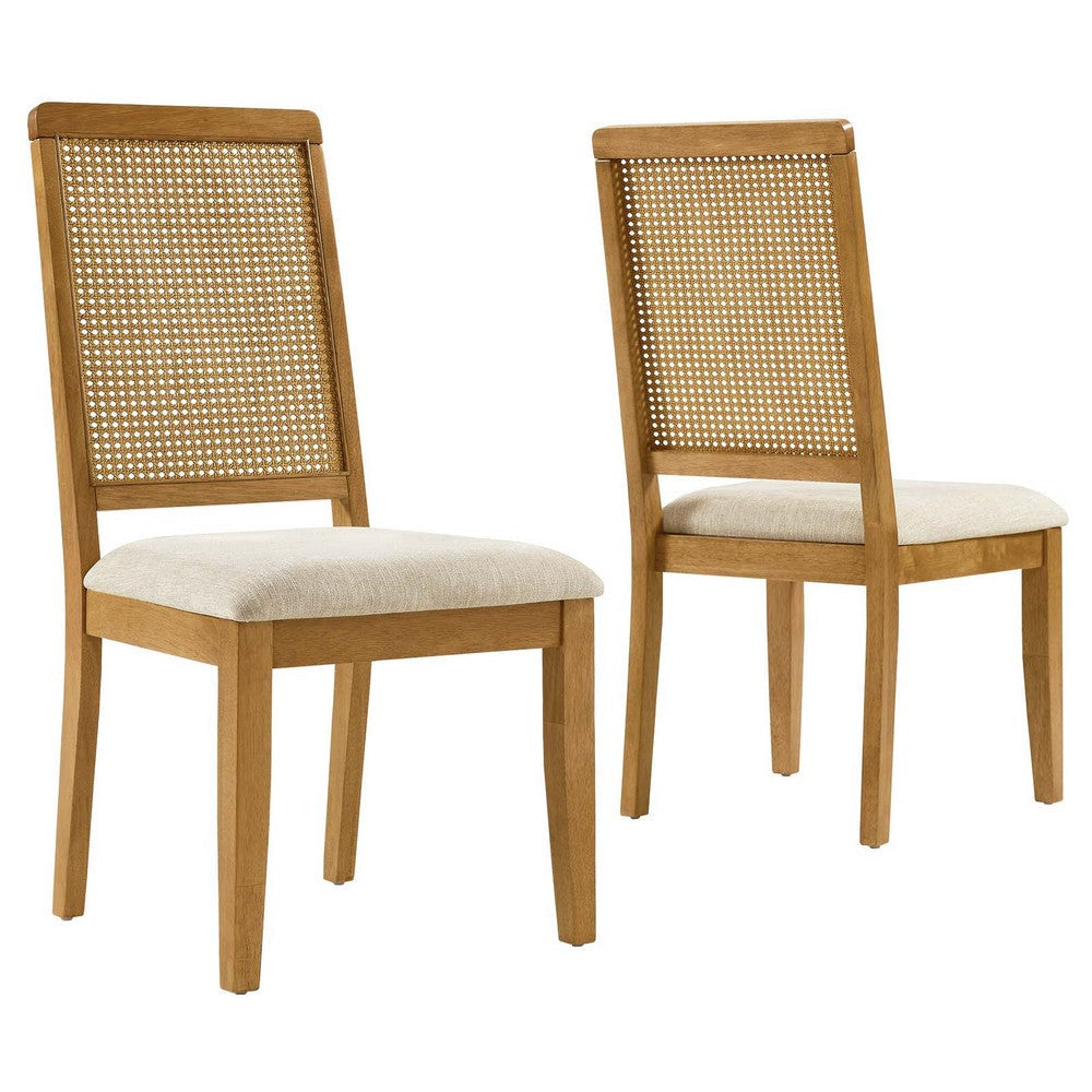 Modway Arlo Dining Chairs, Natural Natural Heathered Weave Light Beige