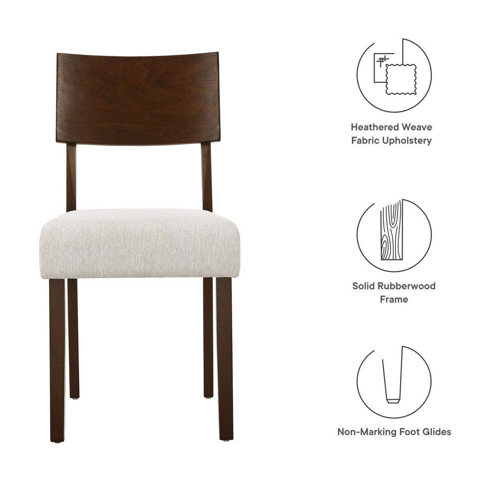 Modway Pax Dining Chairs Walnut Heathered Weave Ivory MDY-EEI-6804-WAL-HEI