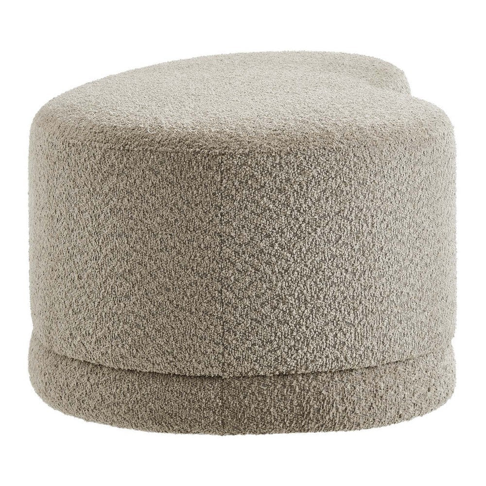 Modway Nimbus 48 Inch Curved Ottoman Bench in Oat - Soft Fabric Chenille Ottoman - Versatile Bedroom Bench - Bouclé Footstool