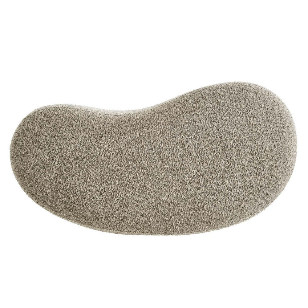 Modway Nimbus 48 Inch Curved Ottoman Bench in Oat - Soft Fabric Chenille Ottoman - Versatile Bedroom Bench - Bouclé Footstool