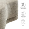 Modway Nimbus 48 Inch Curved Ottoman Bench in Oat - Soft Fabric Chenille Ottoman - Versatile Bedroom Bench - Bouclé Footstool