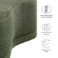 Modway Nimbus 48 Inch Curved Ottoman Bench in Sage - Soft Fabric Chenille Ottoman - Versatile Bedroom Bench - Bouclé Footstool