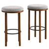 Fable Boucle Fabric Bar Stools - Set of 2 - No Shipping Charges MDY-EEI-6819-OAK-IVO