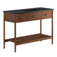 Modway Zaire 48” Mid-Century Single Bathroom Vanity Washstand in Walnut Black with Ceramic Sink Basin, 48 Inches