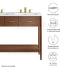 Modway Zaire 48” Mid-Century Bathroom Sink Vanity Washstand in Walnut White with Dual Ceramic Basins 48 Inches Double MDY-EEI-6826-WAL-WHI