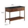 Modway Zaire 48” Mid-Century Bathroom Sink Vanity Washstand in Walnut Black with Dual Ceramic Basins 48 Inches Double MDY-EEI-6827-WAL-BLK