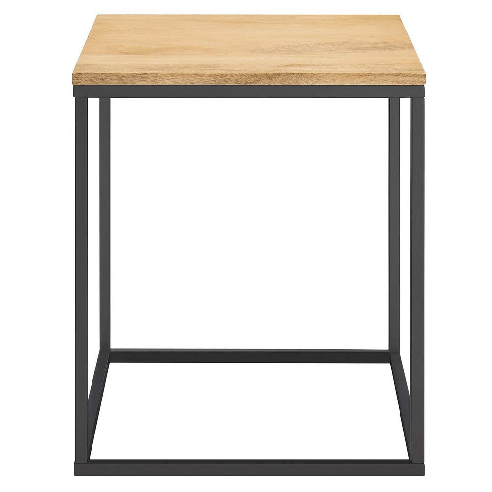 Zora Square Wood and Metal Side Table - No Shipping Charges MDY-EEI-6833-OAK