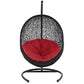 Modway EEI-739-RED-SET Encase Wicker Rattan Outdoor Patio Porch Lounge Egg Swing Chair with Stand Red MDY-EEI-739-RED-SET