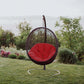 Modway EEI-739-RED-SET Encase Wicker Rattan Outdoor Patio Porch Lounge Egg Swing Chair with Stand Red MDY-EEI-739-RED-SET