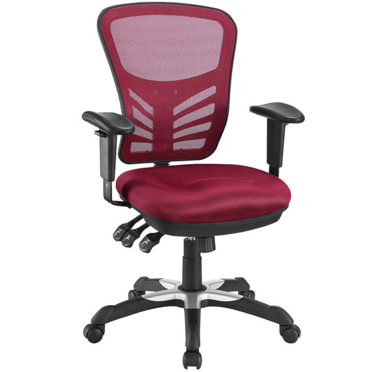 Modway Articulate Ergonomic Mesh Office Chair in Red