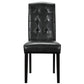 Modway Perdure Modern Tufted Faux Leather Upholstered Parsons Dining Chair in Black