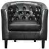 Modway Prospect Upholstered Fabric Contemporary Modern Accent Arm Chair in Black Faux Leather