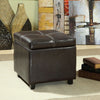 Modway Treasure Tufted Faux Leather Square Storage Ottoman Cube In Espresso