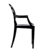 Modway Casper Modern Acrylic Stacking Two Dining Armchairs in Black MDY-EEI-905-BLK