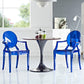 Modway Casper Modern Acrylic Stacking Two Dining Armchairs in Blue MDY-EEI-905-BLU