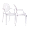 Modway Casper Modern Acrylic Stacking Two Dining Armchairs in Clear