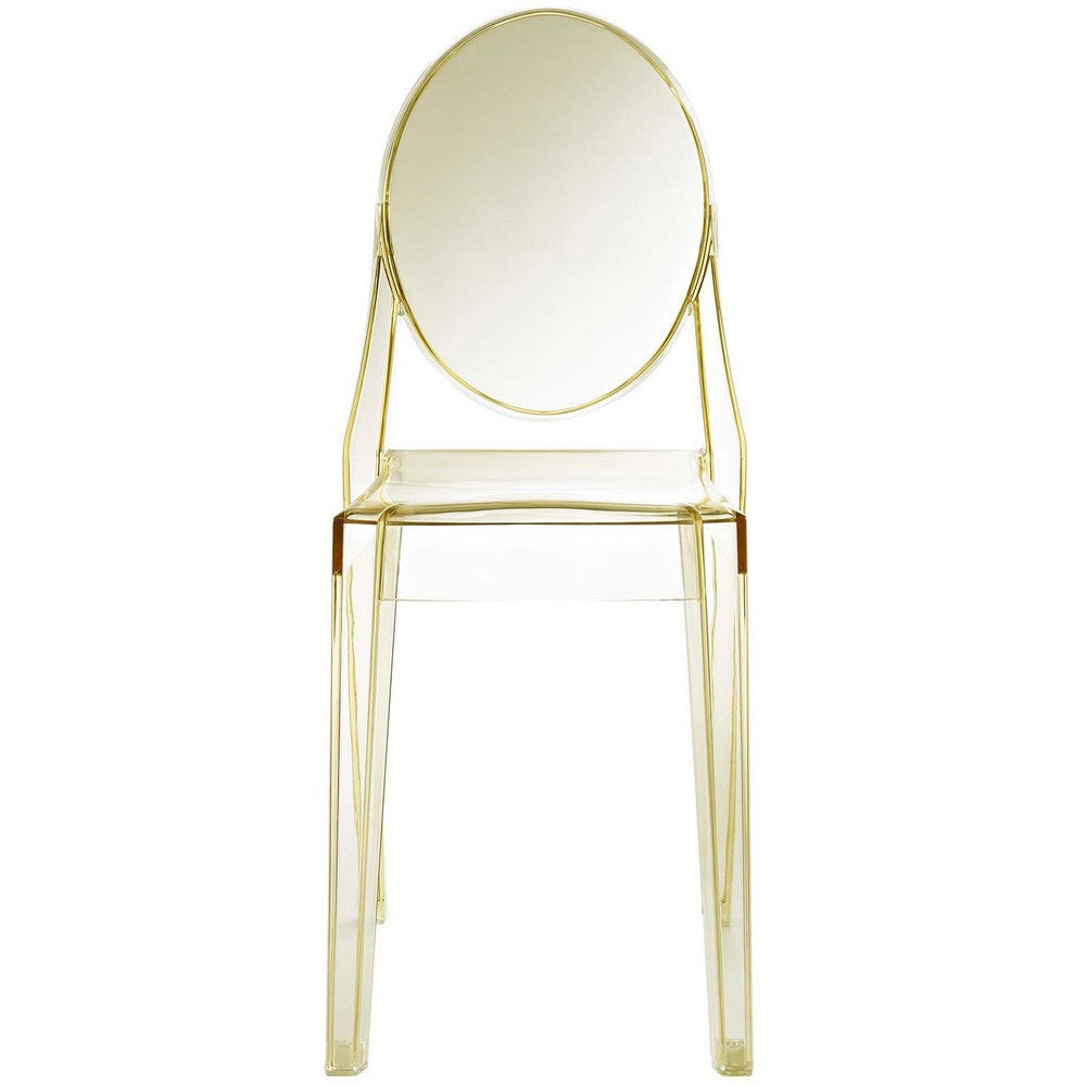 Modway Casper Modern Acrylic Stacking Two Dining Side Chairs in Yellow MDY-EEI-906-YLW